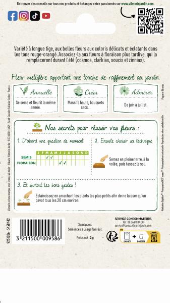 Fleurs - Coquelicot Double Shirley Varié - MEDIA_PACKAGING_VERSO